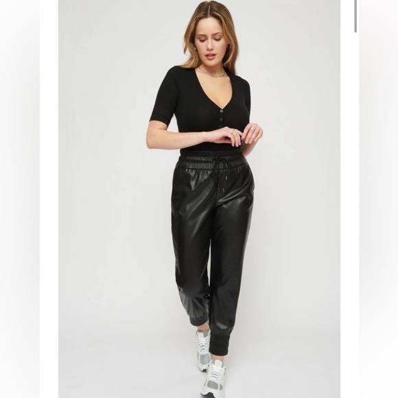 DYNAMITE | Sacha high waist faux leather joggers - Picture 6 of 13